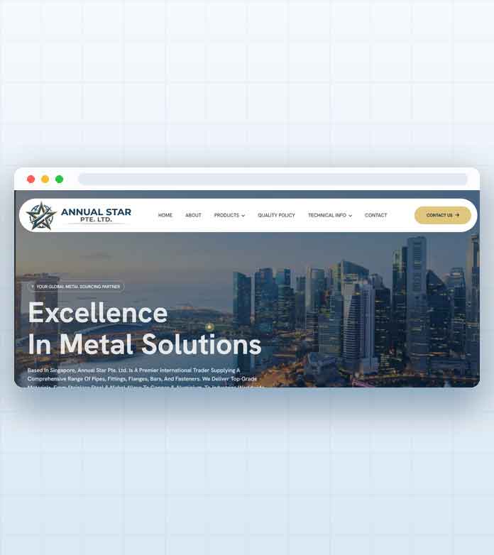 Annual Star Pte Ltd website designed by Explore Middle East FZE