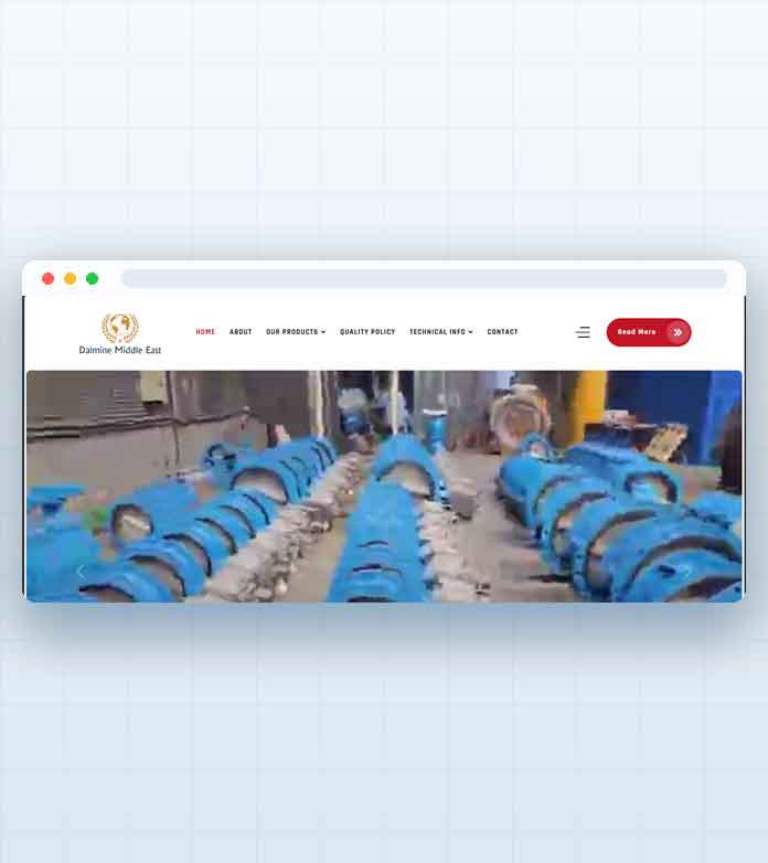 Dalmine Middle East website designed by Explore Middle East FZE