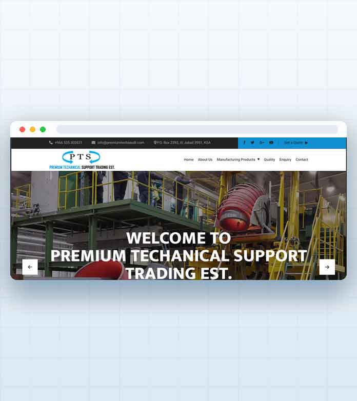 Premium Technical Support Trading Est. website designed by Explore Middle East FZE